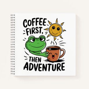 Carnet Café d'abord puis aventure – Matin mignon grenouil