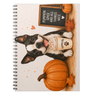 Carnet Café d'automne Boston Terrier