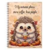 Carnet café d'automne Hedgehog confortable (Devant)