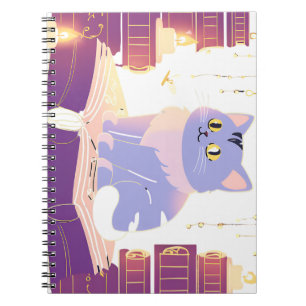 Carnet Café de bibliothèque cat