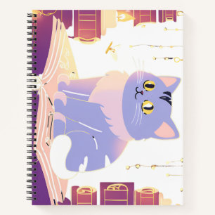 Carnet Café de bibliothèque cat