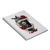 Carnet Café gothique et crâne avec Rose rouge (Côté Droit)