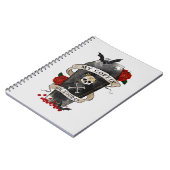Carnet Café gothique et crâne avec Rose rouge (Côté gauche)