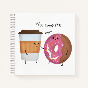 Carnet Café mignon et Donut Complet Couple