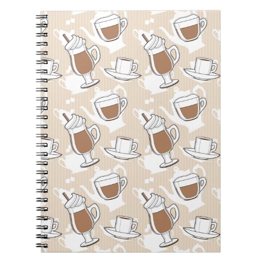 Carnet Café, motif doux (Devant)