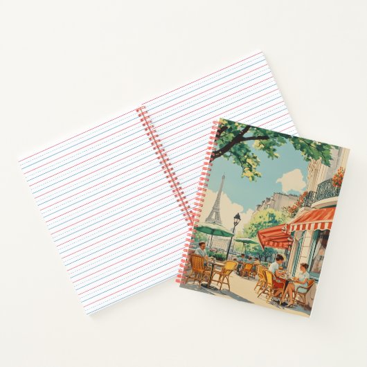 Carnet Café parisien avec vue Eiffel (Intérieur)