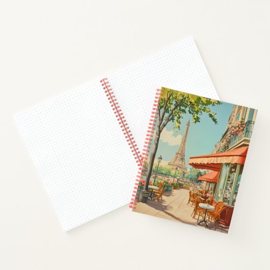 Carnet Café parisien avec vue Eiffel (Intérieur)