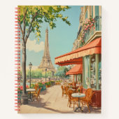 Carnet Café parisien avec vue Eiffel (Devant)