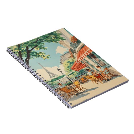 Carnet Café parisien avec vue Eiffel (Côté Droit)