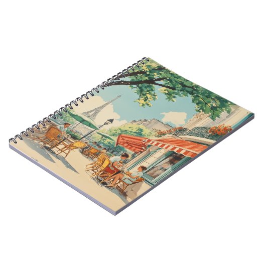 Carnet Café parisien avec vue Eiffel (Côté gauche)