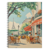 Carnet Café parisien avec vue Eiffel (Devant)