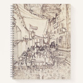 Carnet Café Terrasse en soirée, Dessin d'art, Van Gogh (Devant)