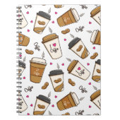 Carnet Cafés, Fèves de café, Amateur de café, Coeurs (Devant)