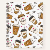 Carnet Cafés, Fèves de café, Amateur de café, Coeurs (Devant)