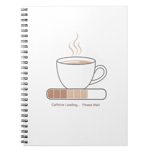 Carnet Caffeine Loading -Minimalist Funny Coffee Line Art (Devant)