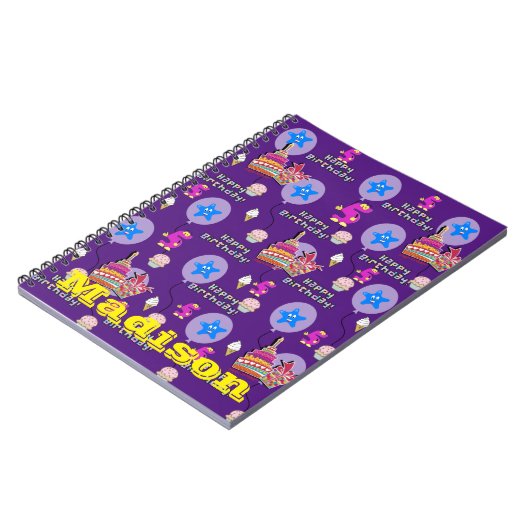 Carnet Cahier, #5 Joyeux 5e Anniversaire Notes Violet (Côté gauche)