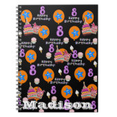 Carnet Cahier, #8 Joyeux 8e Anniversaire Notes Noir (Devant)