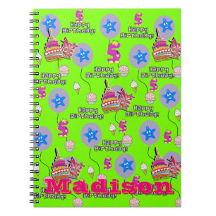 Carnet Cahier, Joyeux 5ème anniversaire Notes Vert