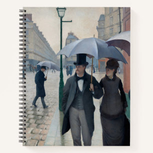 Carnet Caillebotte Paris, rue, jour de pluie, art vintage