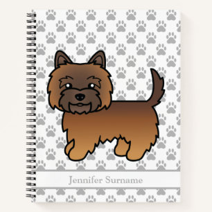 Carnet Cairn Terrier Bringé Rouge Chien Mignon & Texte Pe