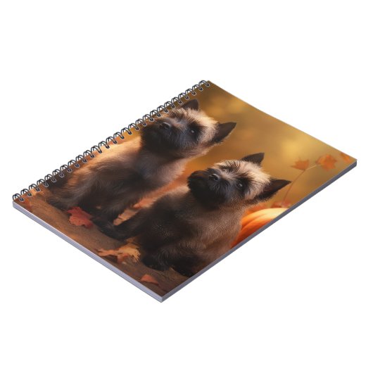Carnet Cairn Terrier Chiot Automne Citrouille de plaisir (Côté gauche)