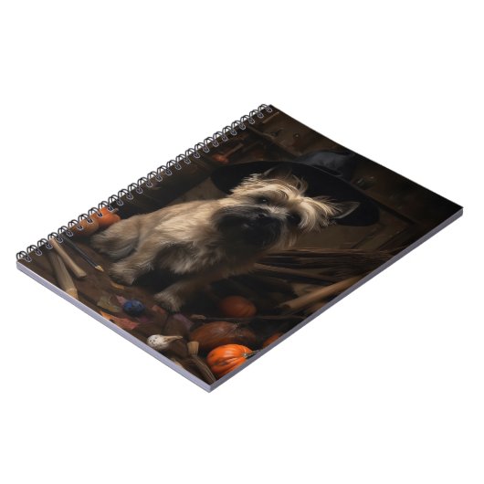 Carnet Cairn Terrier Citrouilles Halloween effroi (Côté gauche)