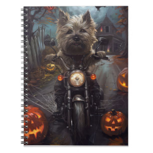 Carnet Cairn Terrier équitation moto Halloween effrayant