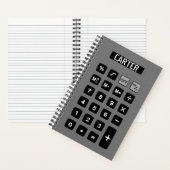 Carnet Calculateur gris avec nom (À l'intérieur)