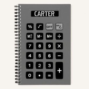 Carnet Calculateur gris avec nom