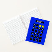 Carnet Calculatrice bleue avec nom (Intérieur)