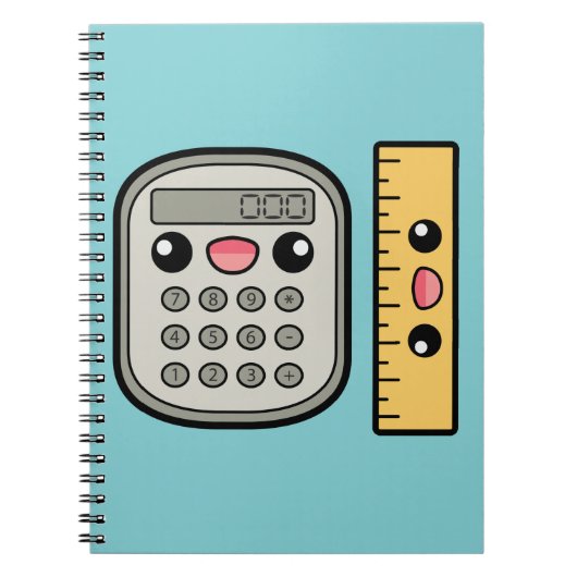 Carnet Calculatrice et règle mignonnes (Devant)