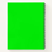 Carnet Calculatrice verte néon avec nom (Dos)