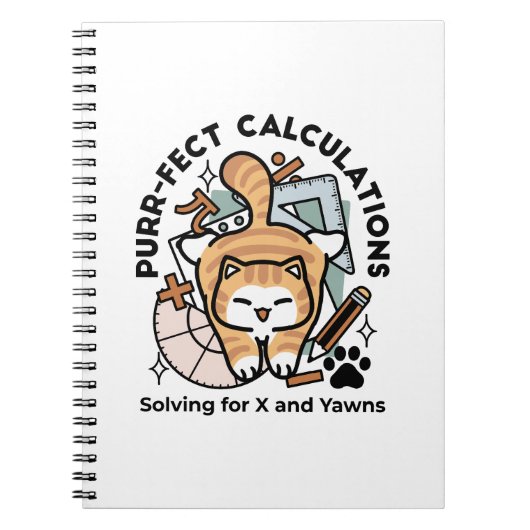 Carnet Calculs Parfaits – Création de chat de maths drôle (Devant)