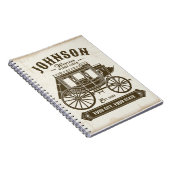 Carnet Calèche de diligence Western Old personnalisée NOM (Côté Droit)