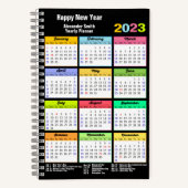 Carnet Calendrier 2023 avec vacances Jour férié moderne p (Recto)