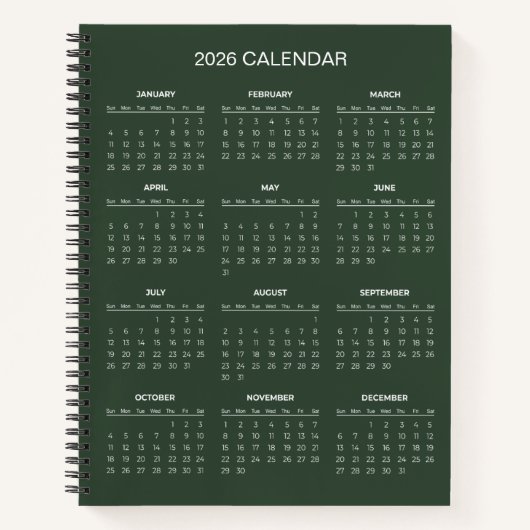 Carnet Calendrier 2026 Simple et Élégant | (Devant)