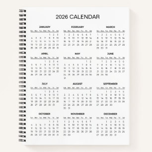 Carnet Calendrier 2026 Simple mais Élégant
