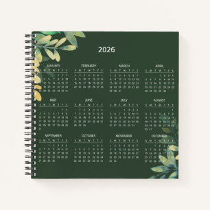 Carnet Calendrier Botanique Élégant Simple 2026