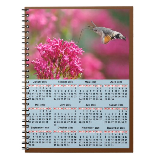 Carnet Calendrier de l'année 2025 (Devant)