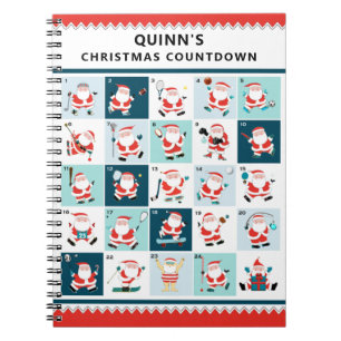 Carnet Calendrier de l'Avent de Noël personnalisé Noteboo