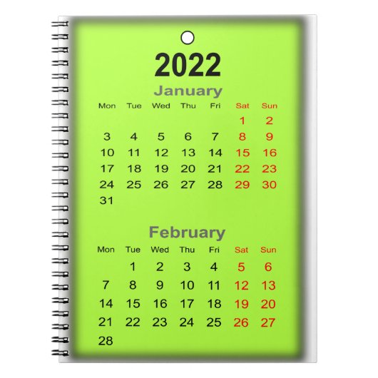 Carnet Calendrier janvier février 2022 (Devant)