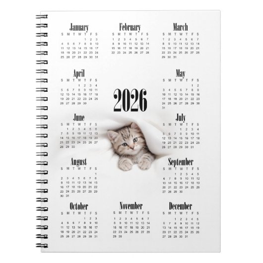 Carnet Calendrier Kitty 2026 (Devant)