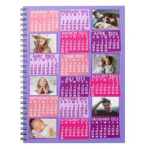 Carnet Calendrier mensuel 2025 Mod mignon 6 Collage photo