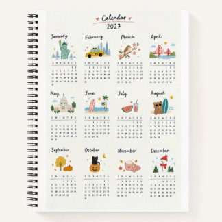 Carnet Calendrier minimaliste mignon 2027