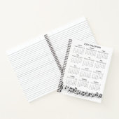 Carnet Calendrier simple 2026 avec notes de musique | (Intérieur)
