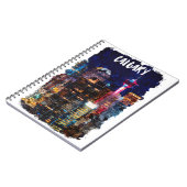 Carnet Calgary Alberta Skyline par nuit (Côté gauche)