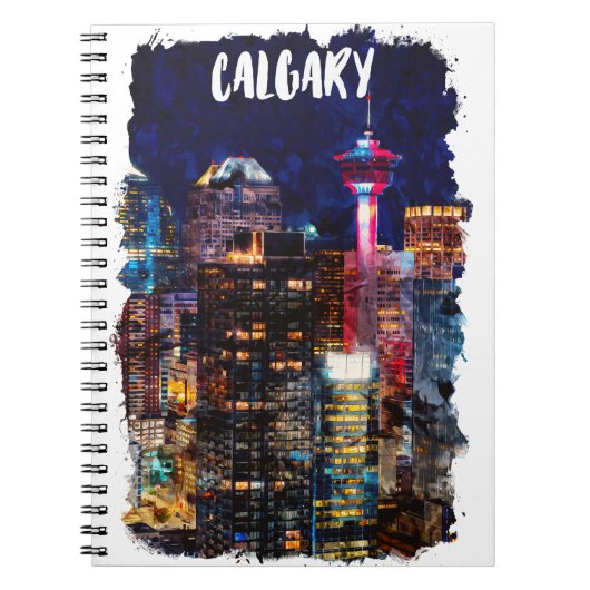 Carnet Calgary Alberta Skyline par nuit (Devant)