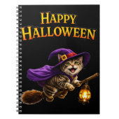 Carnet Call tabby witch kitten whimsical happy Halloween (Devant)