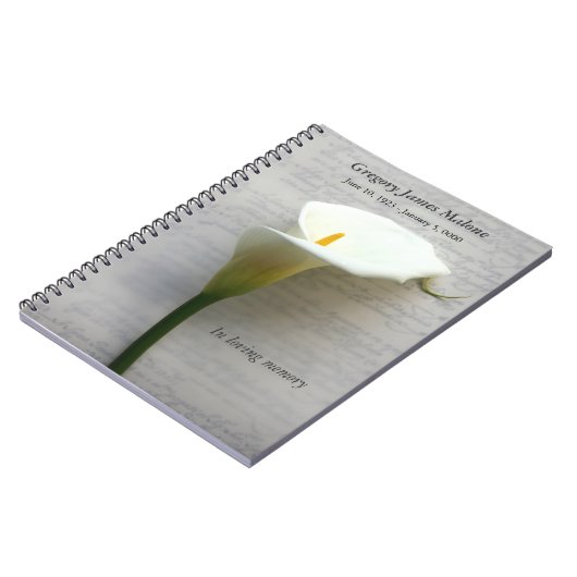Carnet Calla lily sur écriture manuscrite (Côté gauche)