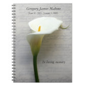Carnet Calla lily sur écriture manuscrite (Devant)